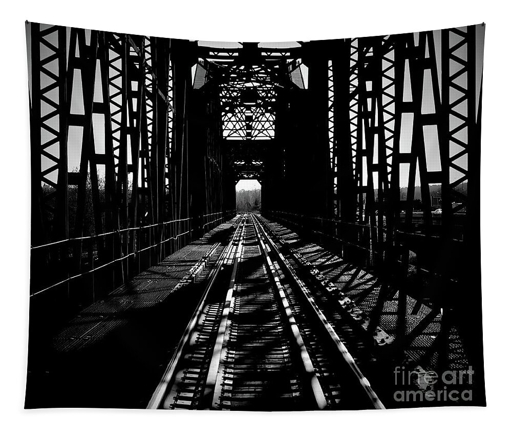 Black Tapestry featuring the photograph The Crossing by Diana Mary Sharpton