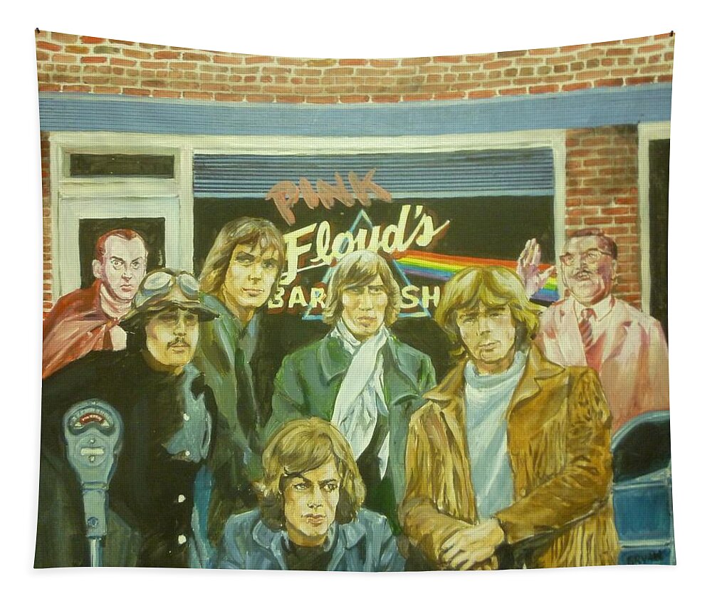 Pink Floyd Tapestry featuring the painting The Dark Side of Mayberry Oooh Scary by Bryan Bustard