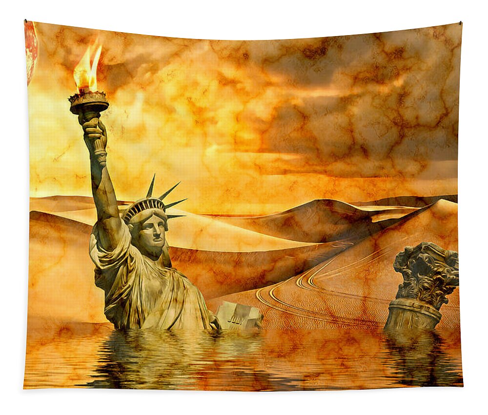 Liberty Tapestry featuring the digital art The Death of Liberty by Ally White