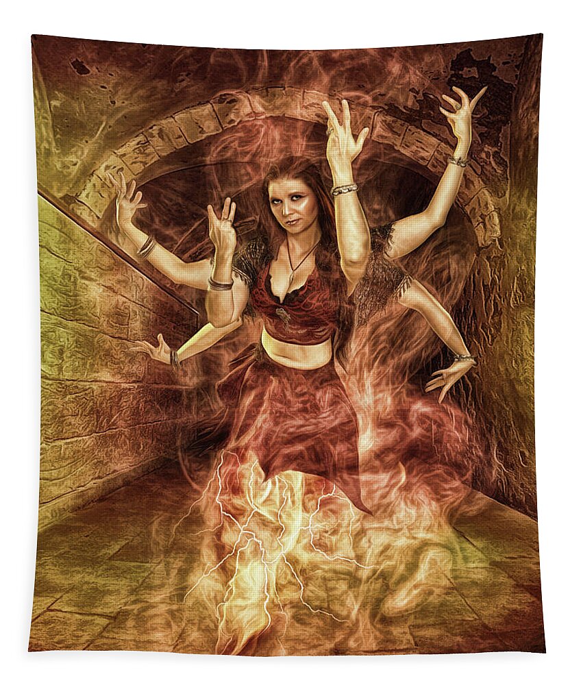 Djinn Tapestry featuring the digital art The Djinn by Brad Barton