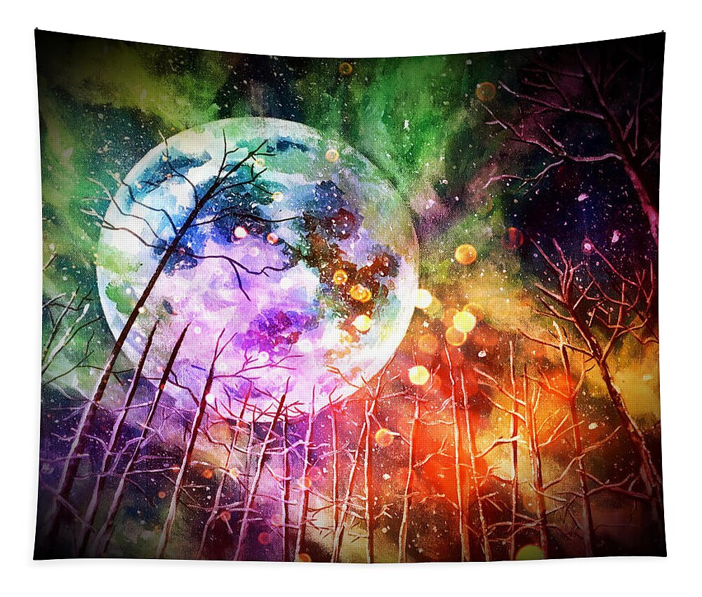 Moon Tapestry featuring the painting The End Of Our Story by Joel Tesch