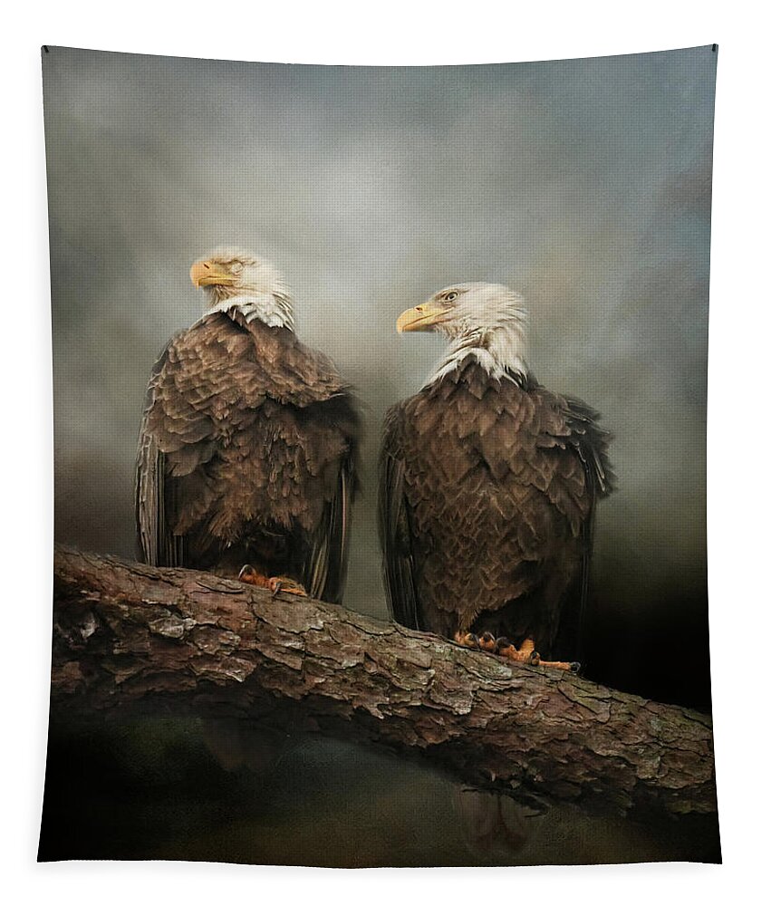 Bald Eagles Tapestry featuring the photograph The End Of The Storm by Jai Johnson