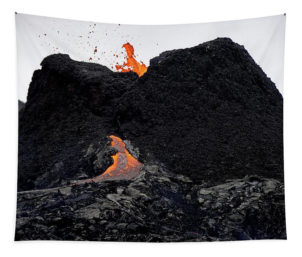 Volcano Tapestry featuring the photograph The first vent by Christopher Mathews
