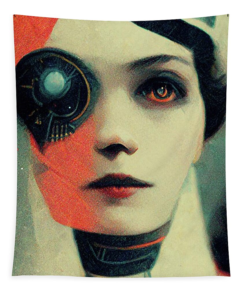 Cyborg Tapestry featuring the digital art The Future by Nickleen Mosher