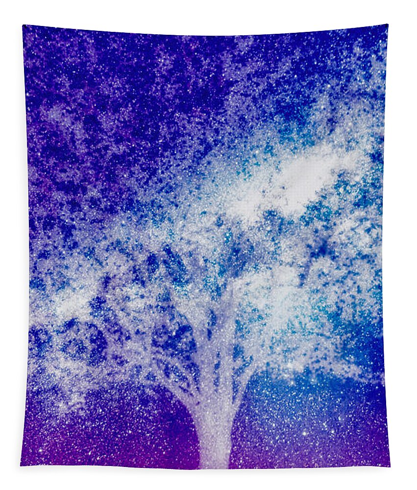 Tree Tapestry featuring the digital art The Galaxy Tree by Auranatura Art
