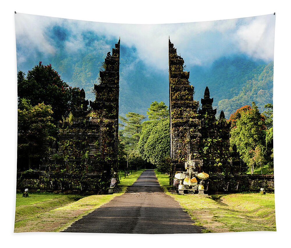 Handara Gate Tapestry featuring the photograph The Gates Of Heaven - Handara Gate, Bali. Indonesia by Earth And Spirit