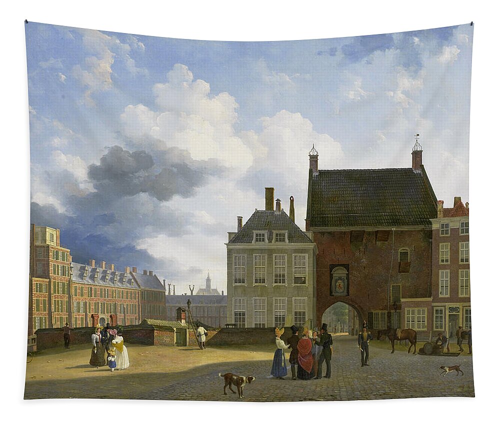 Pieter Daniel Van Der Burgh Tapestry featuring the painting The Gevangenpoort and the Plaats, The Hague by Pieter Daniel van der Burgh