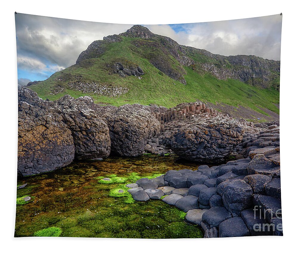 Europe Tapestry featuring the photograph The Giant's Causeway - Peak and Pool by Inge Johnsson