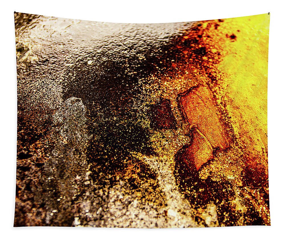 Abstract Tapestry featuring the photograph The Golden Mask I by Liquid Eye