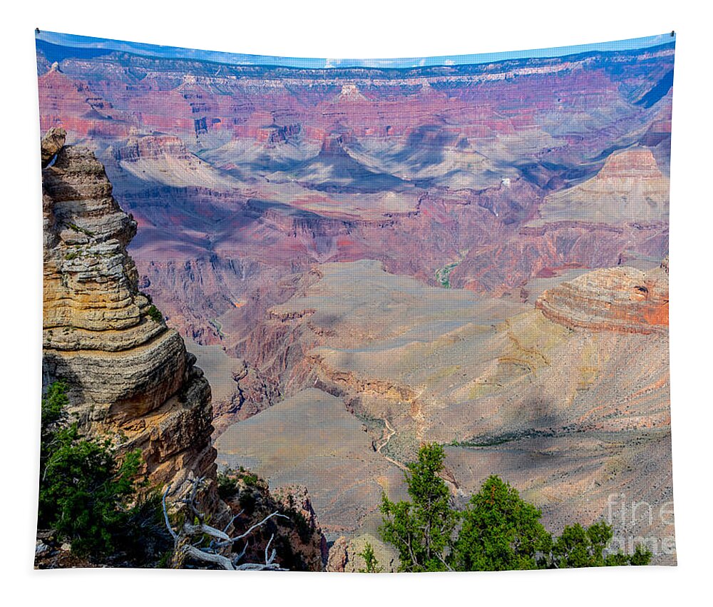 The Grand Canyon South Rim Tapestry featuring the digital art The Grand Canyon South Rim by Tammy Keyes