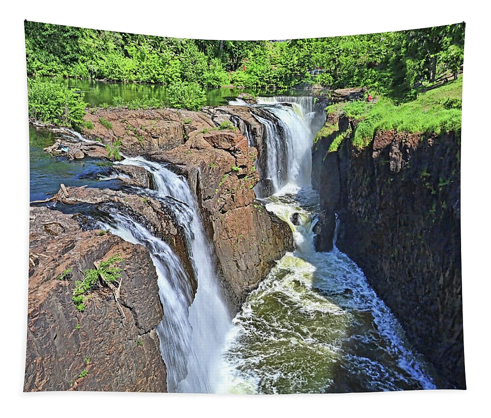 Waterfall Tapestry featuring the photograph The Great Falls of the Passaic River 3 by Allen Beatty