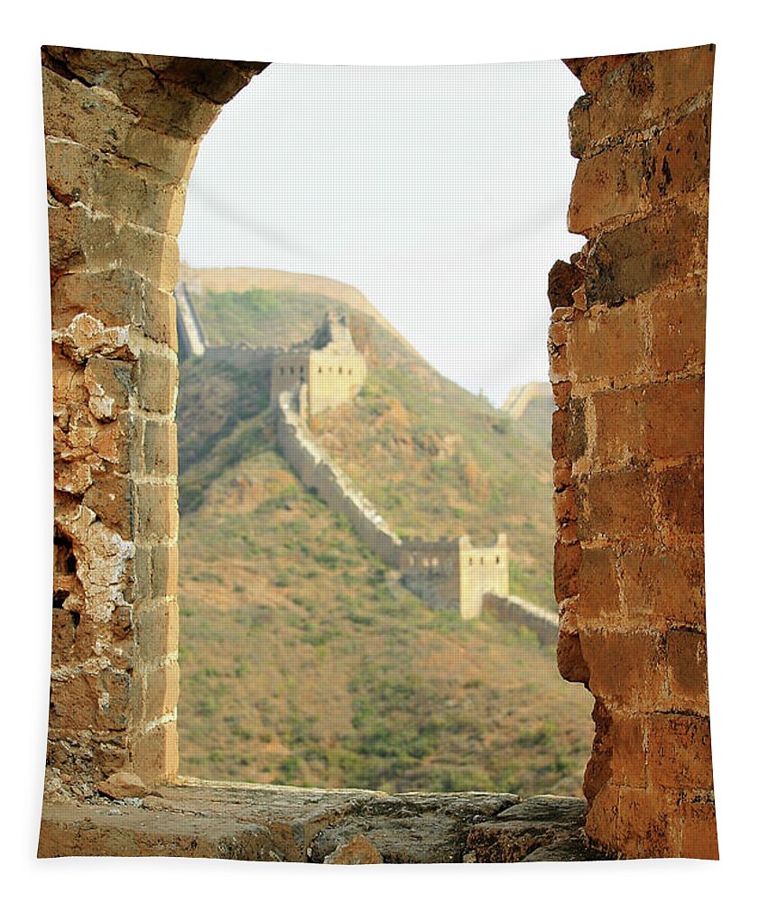 Wonder Of The World Tapestry featuring the photograph The Great Wall of China by Leslie Struxness