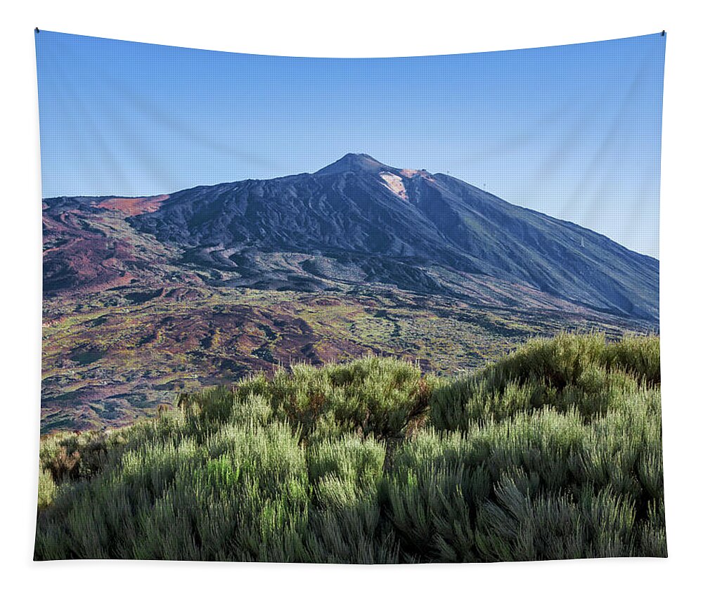 Mountains Tapestry featuring the photograph Green side of Mount Teide by Sun Travels