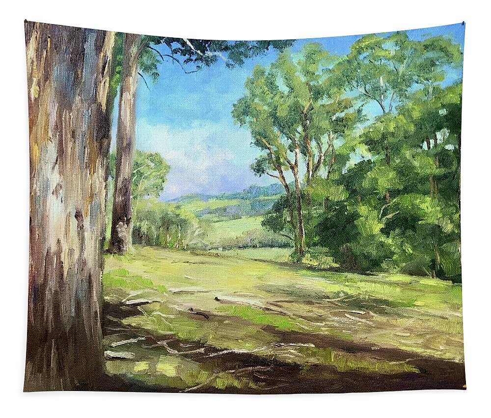 Gippsland Tapestry featuring the painting The Gurdies Gippsland West by Dai Wynn
