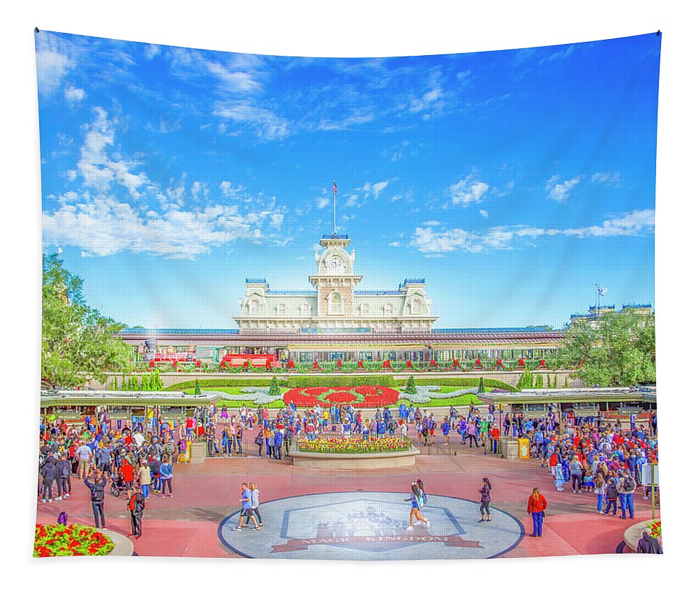 Magic Kingdom Tapestry featuring the photograph The Happiest Place on Earth by Mark Andrew Thomas
