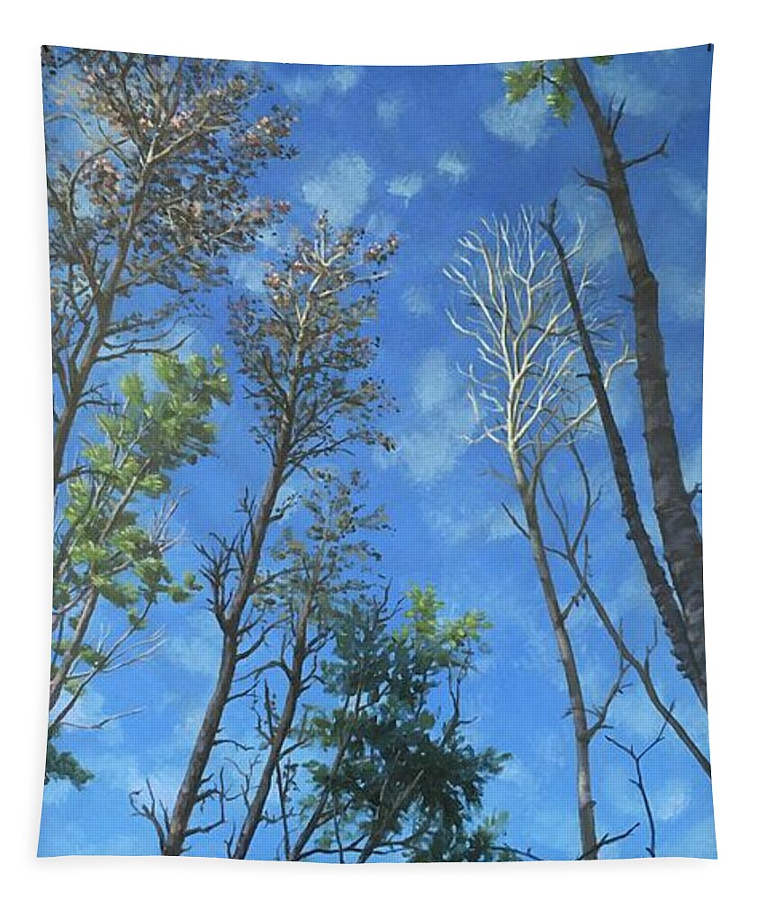 Trees Tapestry featuring the painting The Heights by Don Morgan