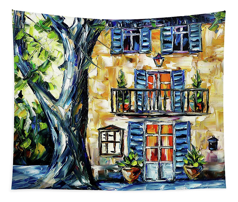 Provence Idyll Tapestry featuring the painting The House In Provence by Mirek Kuzniar