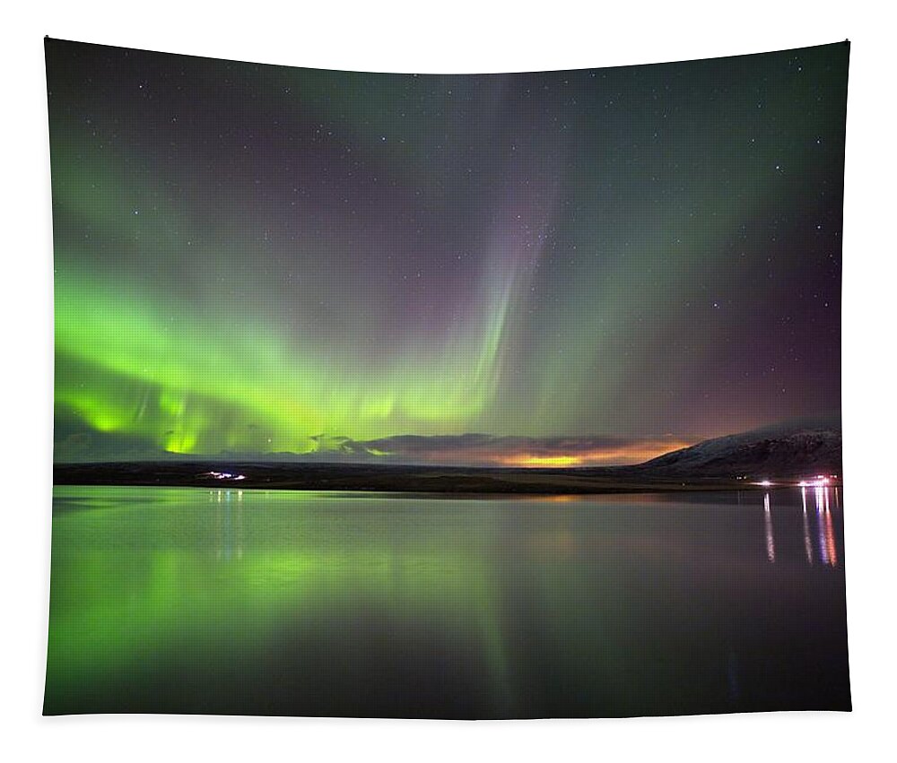 Iceland Tapestry featuring the photograph The Lady and the Lake by Christopher Mathews