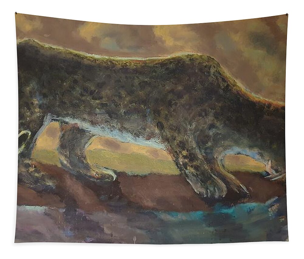 Leopard Tapestry featuring the painting The Leopard by Enrico Garff