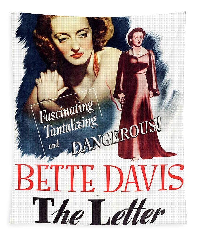 Letter Tapestry featuring the mixed media ''The Letter'', with Bette Davis, 1940 by Movie World Posters