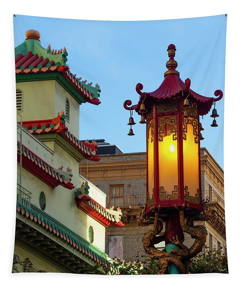 Lantern Tapestry featuring the photograph The Light of Chinatown by Bonnie Follett