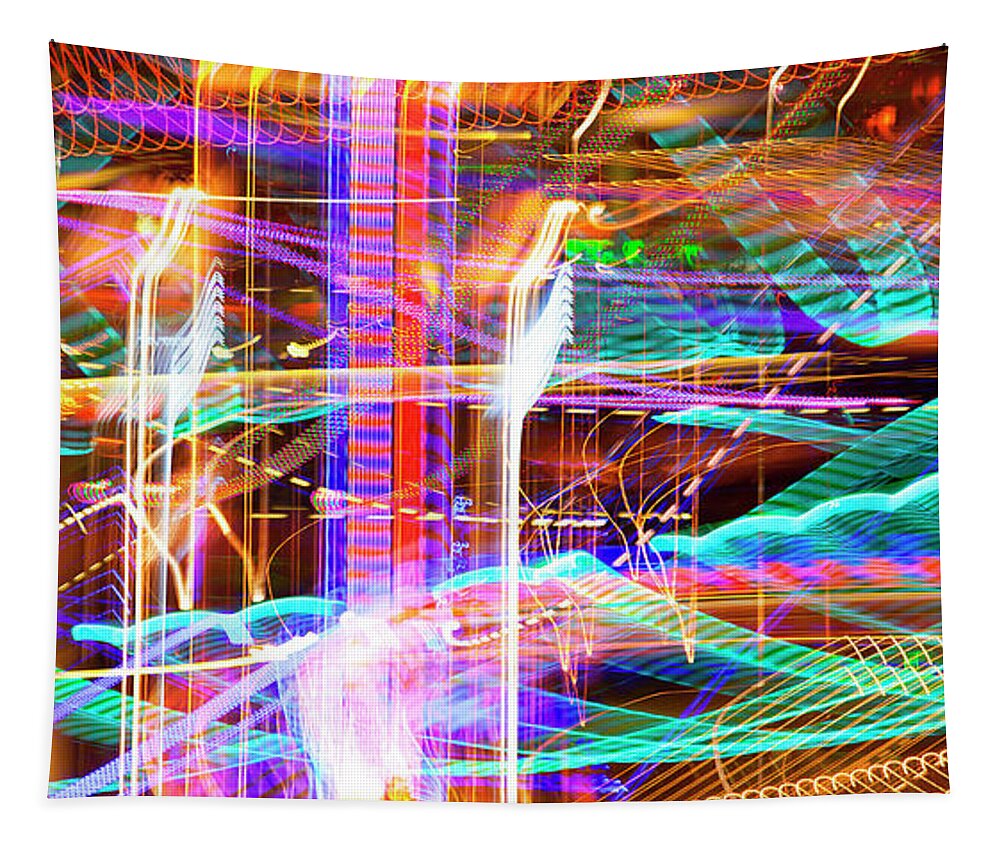 Electric-color-design Tapestry featuring the photograph The Light Of God by Acropolis De Versailles