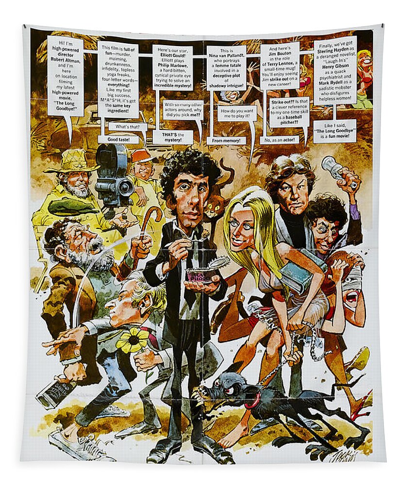 Jack Tapestry featuring the mixed media ''The Long Goodbye'', 1973 - art by Jack Davis by Movie World Posters