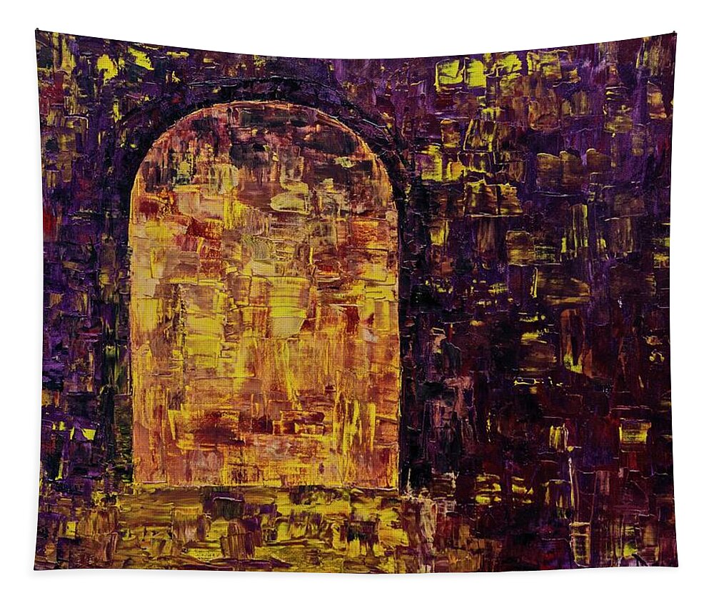 Gate Tapestry featuring the painting The Lost City by Alina Deica