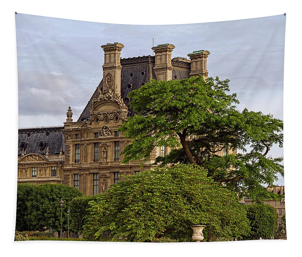 Louvre Tapestry featuring the photograph The Louvre, Paris, France by Elaine Teague