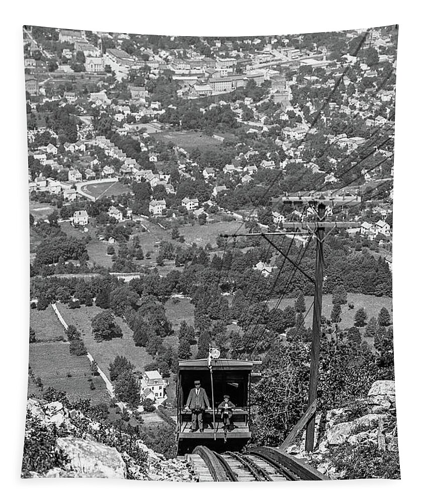Hudson Valley Tapestry featuring the photograph The Mount Beacon Incline Railway, 1903 by The Hudson Valley