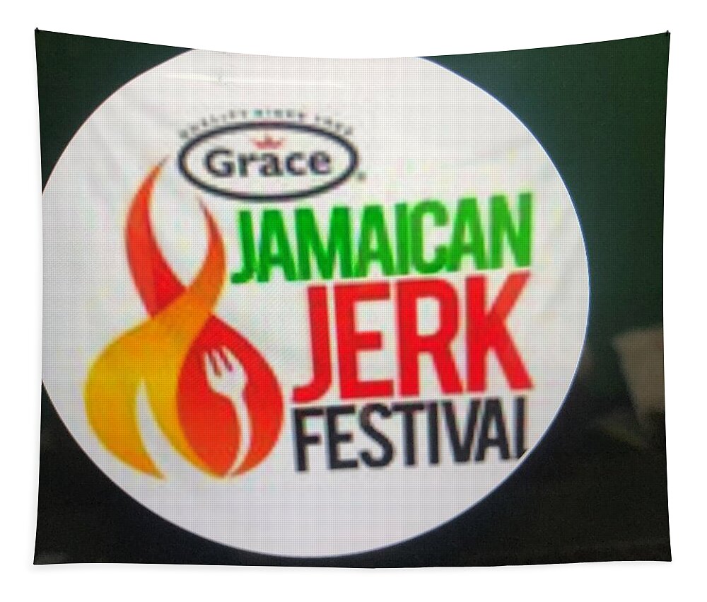 Jamaica A Dish Tapestry featuring the photograph The National Jerk Fest by Trevor A Smith