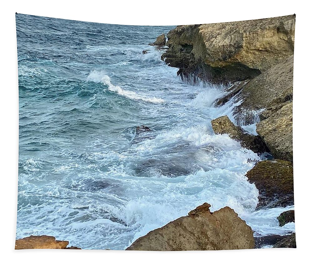 Aruba Tapestry featuring the photograph The Natural Bridge by Medge Jaspan