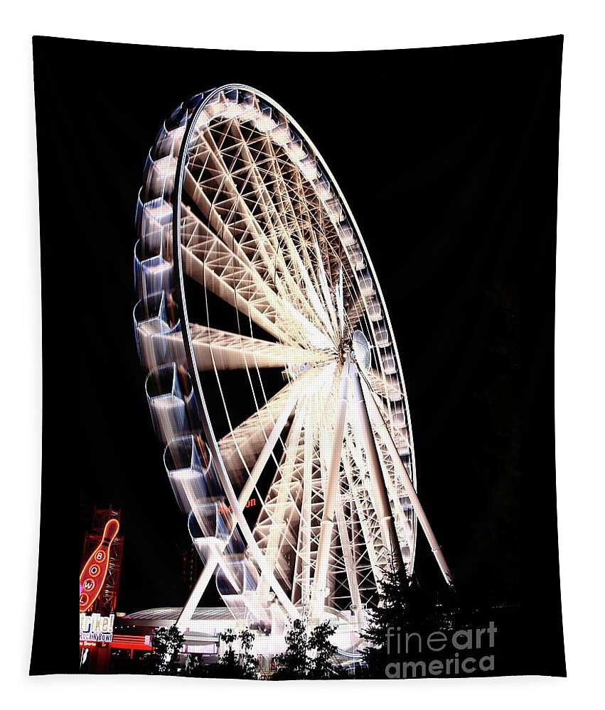 Niagara Tapestry featuring the photograph The Niagara SkyWheel by Frederic Bourrigaud