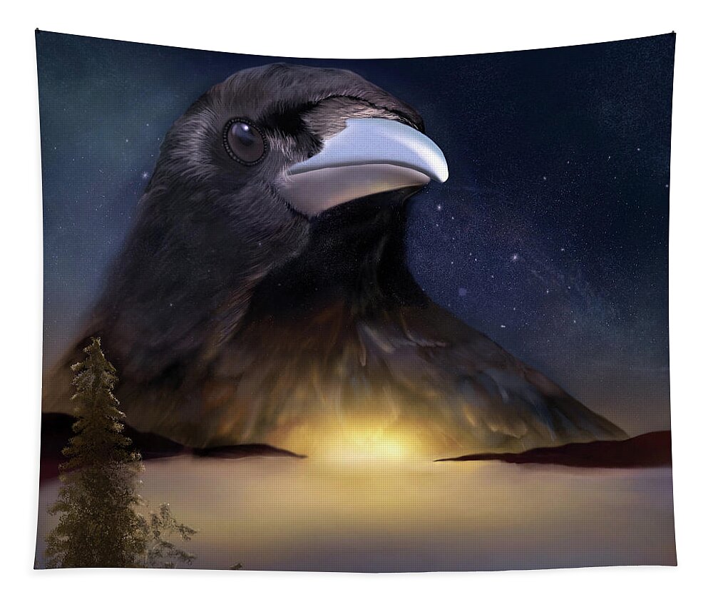 Crow Tapestry featuring the digital art The Night Watch by Sand And Chi