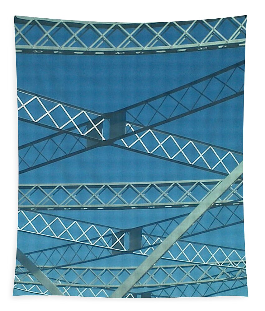 Bridge Tapestry featuring the photograph The Old Tappan Zee Bridge 2014 by Vicki Noble