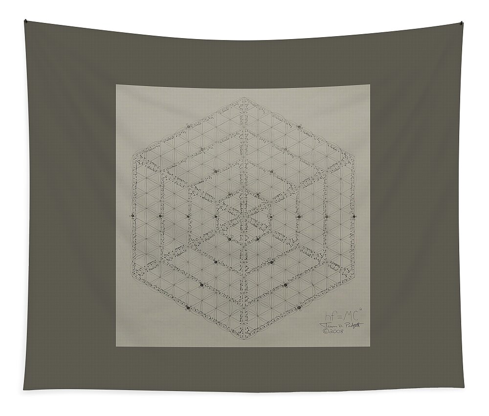 Jason Padgett Tapestry featuring the drawing Why is C squared in E equals mc squared by Jason Padgett