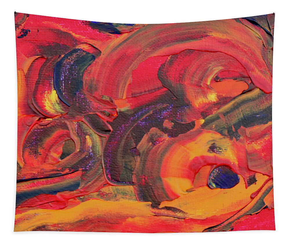 Red And Orange Tapestry featuring the painting The Path 1 by Teresa Moerer