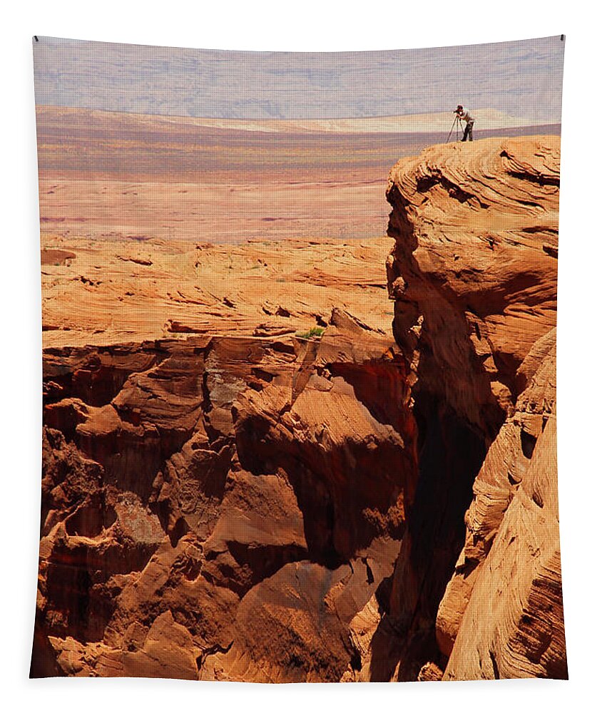 The Photographer Tapestry featuring the photograph The Photographer by Mike McGlothlen