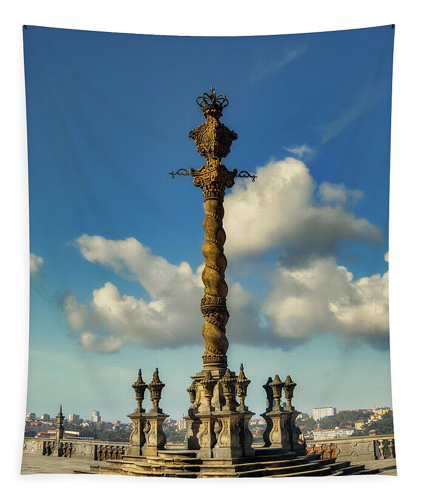 Portugal Tapestry featuring the photograph The pilgrim's pillar by Micah Offman