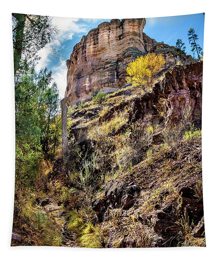 Gila Cave Dwellings Tapestry featuring the photograph The Pinnacle by Endre Balogh