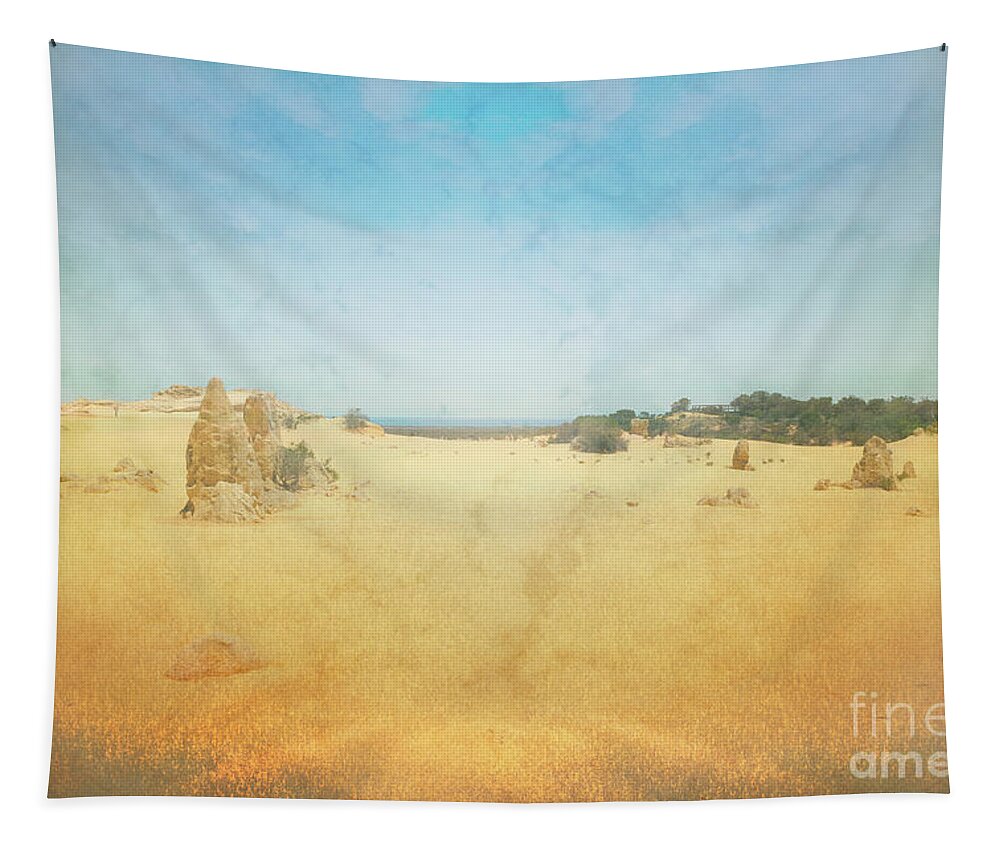 Cervantes Tapestry featuring the photograph The Pinnacles, Cervantes, Western Australia #8 by Elaine Teague