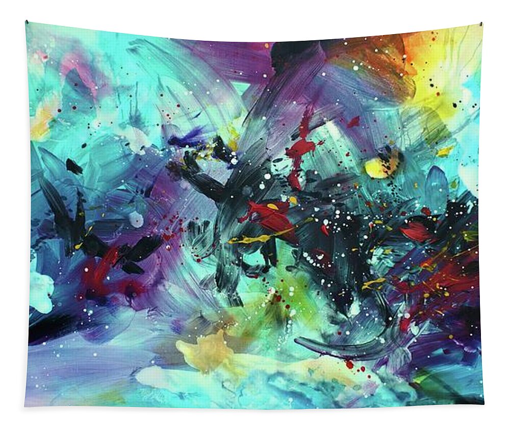 Abstract Tapestry featuring the painting The Plunder by Michael Lang