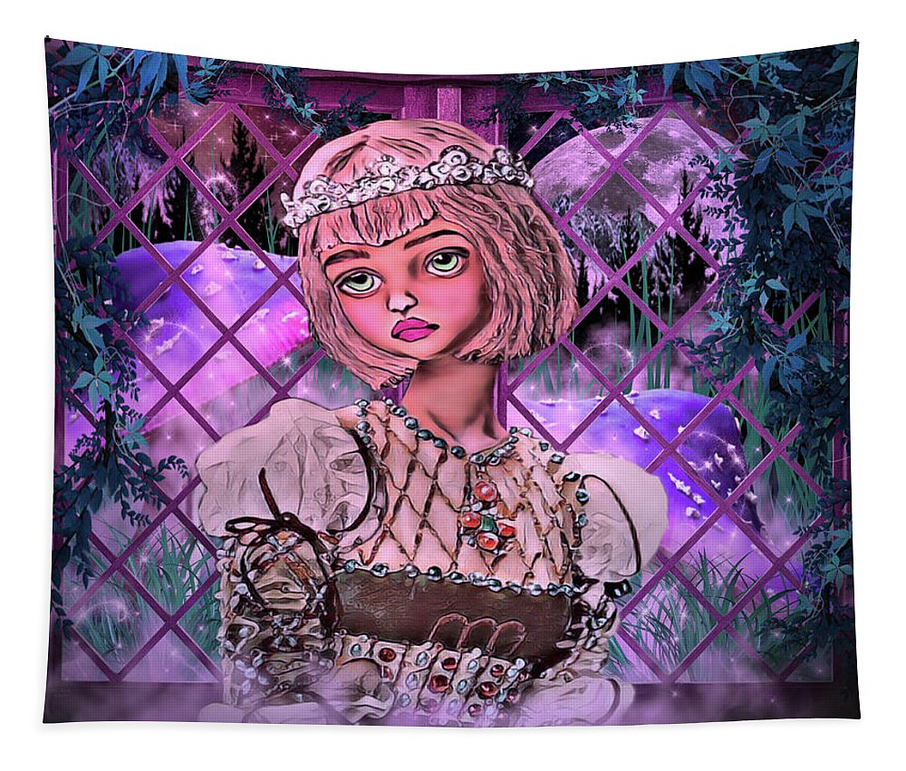 Digital Art Tapestry featuring the digital art The Pretty Princess by Artful Oasis