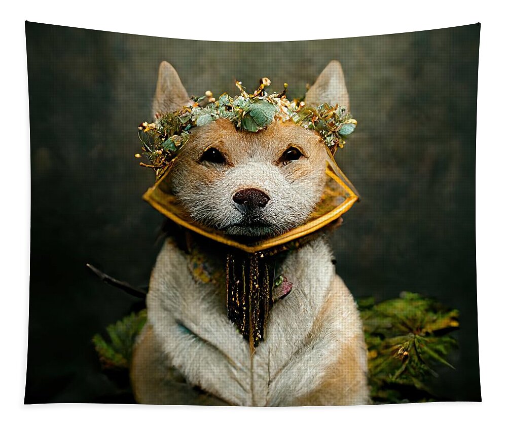 Dog Tapestry featuring the digital art The Princess Pup by Nickleen Mosher
