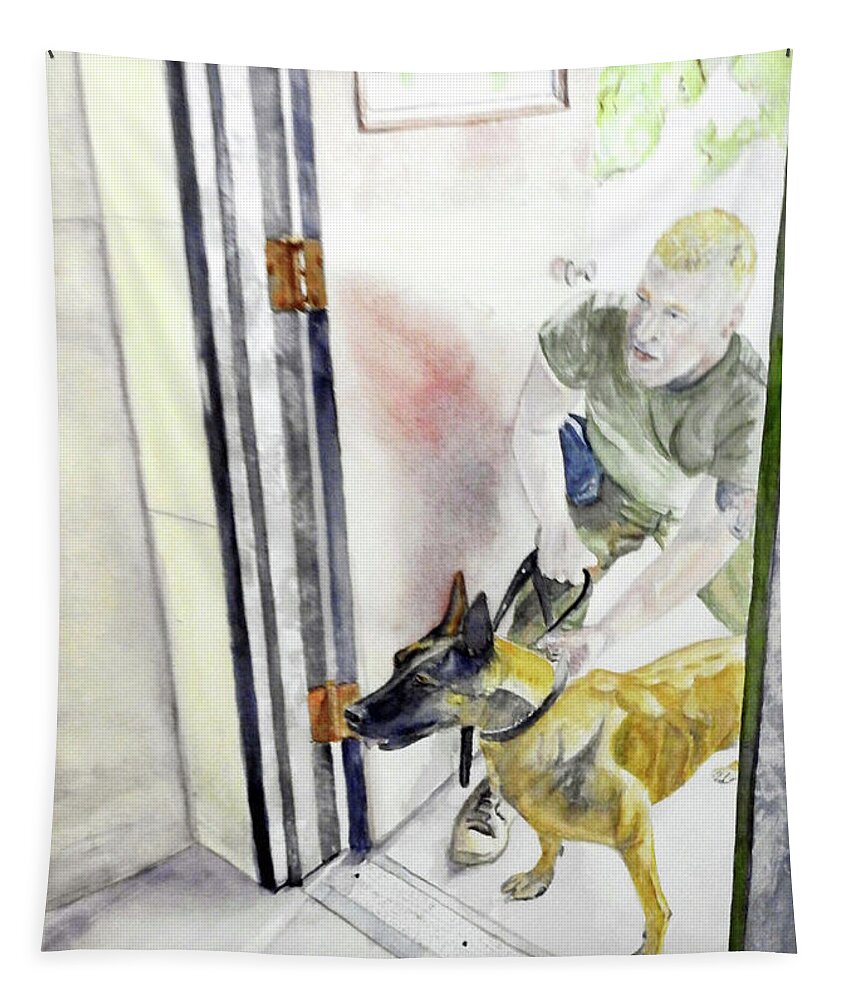 Military Tapestry featuring the painting The Quest by Barbara F Johnson