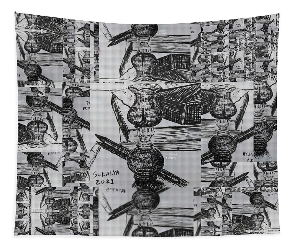 Knowledge Tapestry featuring the drawing The Real of A Real Wisdom by Sukalya Chearanantana