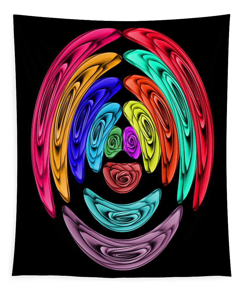 Clown Tapestry featuring the digital art The Rose Clown Abstract by Ronald Mills