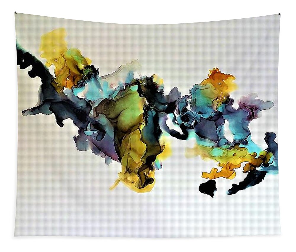 Flow Tapestry featuring the painting The Runaway by Angela Marinari
