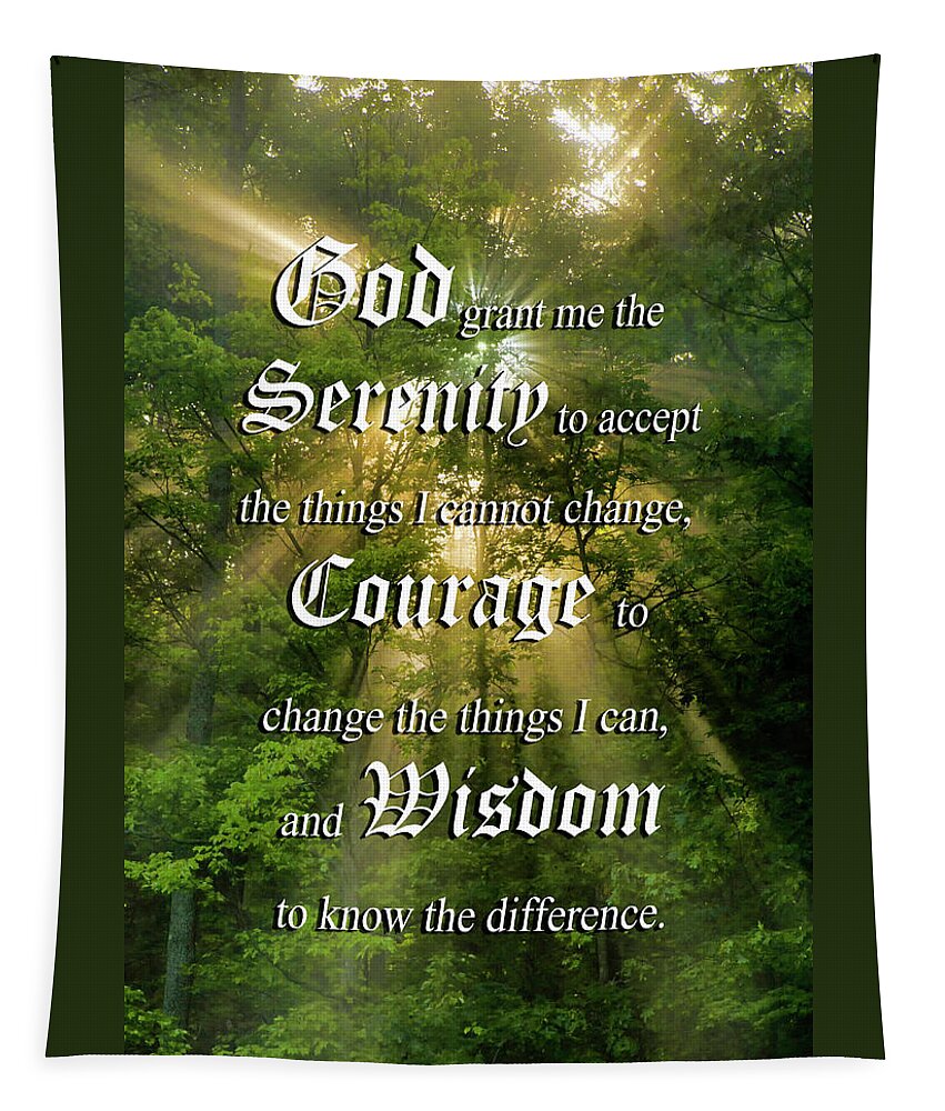 The Serenity Prayer Tapestry featuring the photograph The Serenity Prayer Sunrise by Christina Rollo