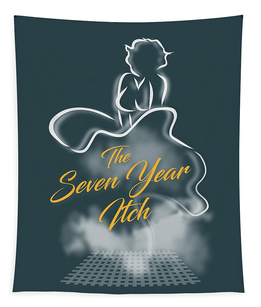 The Seven Year Itch Tapestry featuring the digital art The Seven Year Itch - Alternative Movie Poster by Movie Poster Boy